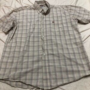 Cinch Plaid Short Sleeve Button Down Shirt Spring Western Rodeo Country Size L
